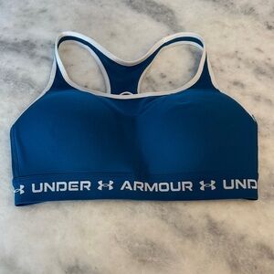 Under Armour Teal Sports Bra with White Trim